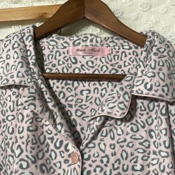 White Mark Pajama Set Pink Cheetah 3X - Picture 7 of 12